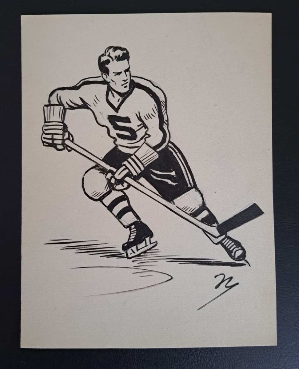 Originální kresba hokejisty Sparty od akademického malíře Marcela Niederleho fotka