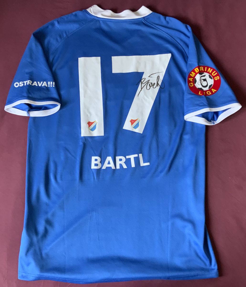 Originál zápasový dres Bartla FC Baník Ostrava s podpisem fotka