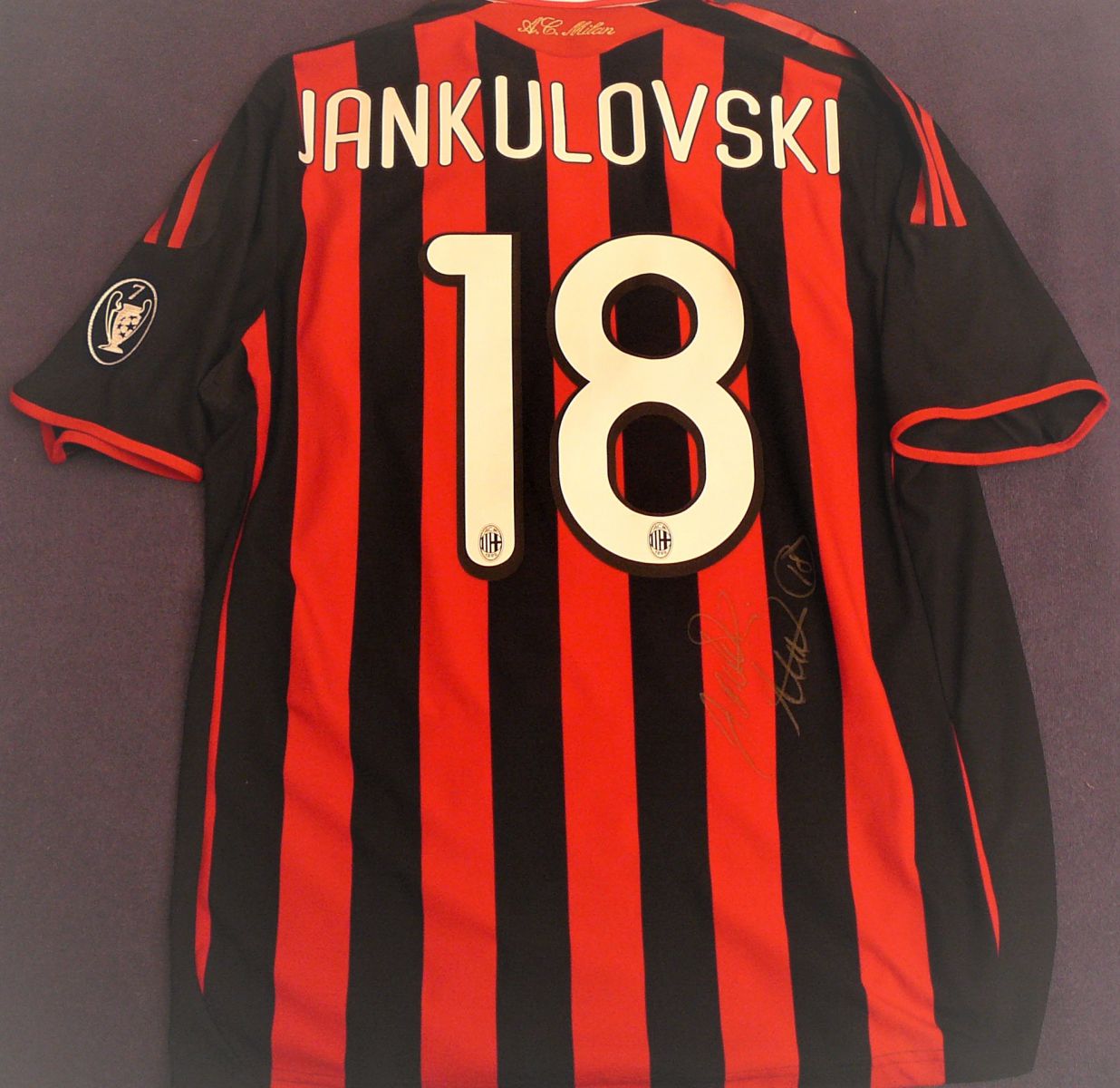 Originál hraný dres Jankulovskiho z AC Milán s podpisem