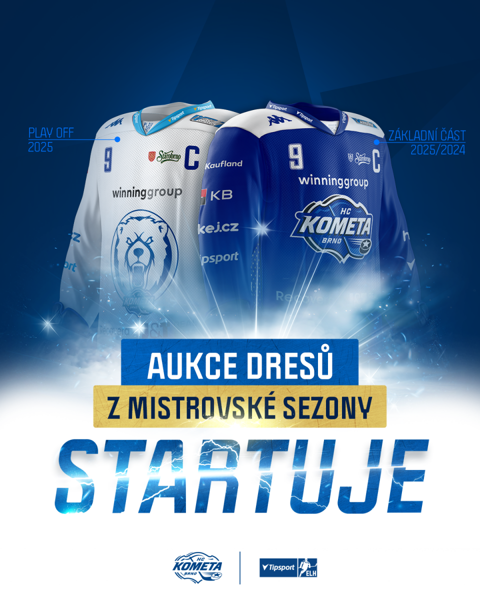 Aukce dresů z mistrovské sezóny Komety fotka